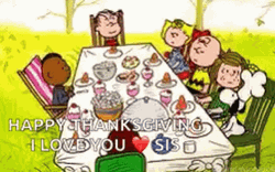 Happy Snoopy Thanksgiving Party  GIF