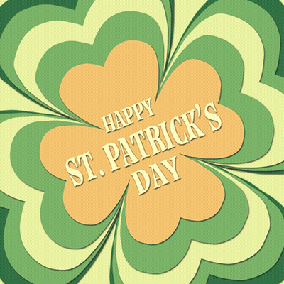 Happy St. Patrick's Day Card With Clover GIF