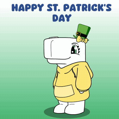 Happy St. Patrick's Day Cartoon Leprechaun Hat GIF