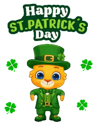 Happy St. Patrick's Day Cat In Leprechaun Costume Sticker