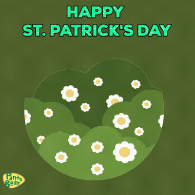 Happy St Patrick's Day Greeting Card With Bear GIF
