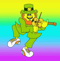 Happy St Patricks Day Leprechaun Violin GIF