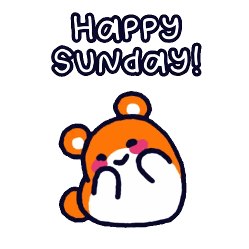Happy Sunday Bear Drawing Sticker
