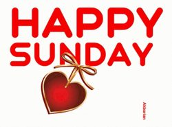 Happy Sunday Blessings Greetings Red Heart GIF