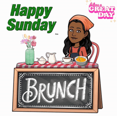 Happy Sunday Brunch Sign Woman GIF