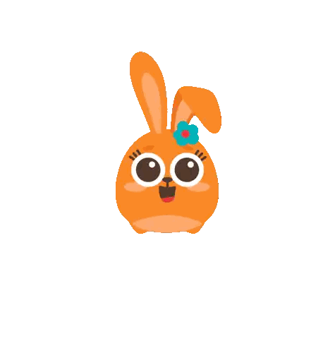 Happy Sunday Bunny And Flowers Sticker