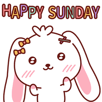 Happy Sunday Cute Cartoon Bunny Fun Art