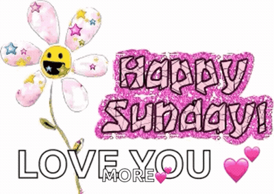Mensaje feliz domingo con flor GIF
