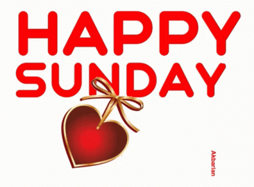 Happy Sunday Sign With Red Heart GIF