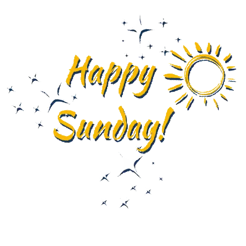 Happy Sunday Sign With Sun Sticker