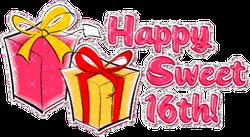 Happy Sweet 16Th Birthday Sparkling Gift Boxes GIF