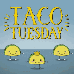 Happy Taco Tuesday Three Cute Tacos Dancing GIF