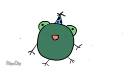 Happy Take Off Cute Frog GIF