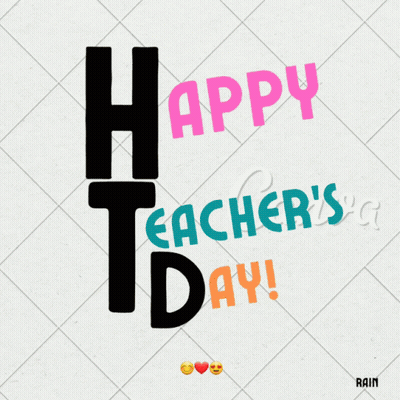 Happy Teacher's Day Poster With Emojis GIF