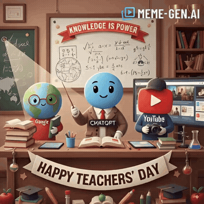 Happy Teachers Day Classroom Banner GIF