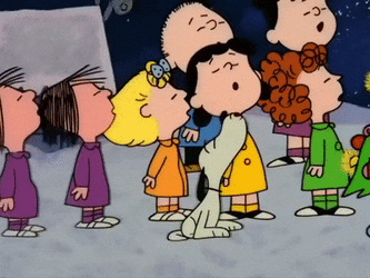 Happy Thanksgiving Charlie Brown Zoom In Singing GIF