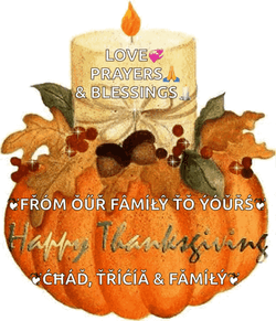 Happy Thanksgiving Family Pumpkin Lighted Candle GIF