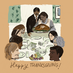 Happy Thanksgiving Family Turkey Dinner GIF