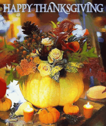 Happy Thanksgiving Glittery Pumpkin GIF