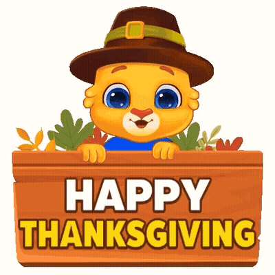 Happy Thanksgiving Good Morning Card With Pumpkin And Leaves GIF