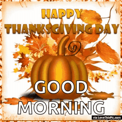 Happy Thanksgiving Pumpkin And Leaves GIF