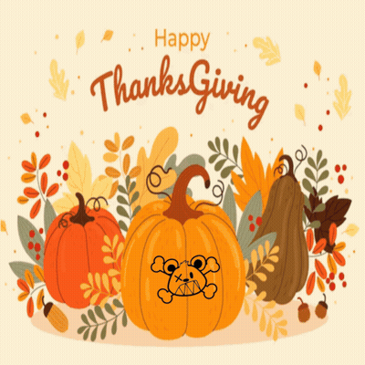 Happy Thanksgiving Pumpkins And Leaves GIF