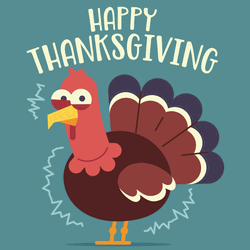 Happy Thanksgiving Scared Turkey GIF