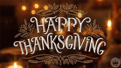 Happy Thanksgiving Sign With Crown GIF