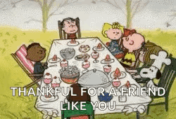 Happy Thanksgiving Snoopy And Friend Like You  GIF