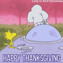 Happy Thanksgiving Snoopy And Woodstock Show Fried Turkey GIF