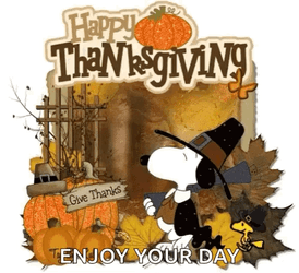Happy Thanksgiving Snoopy Enjoy Your Day GIF