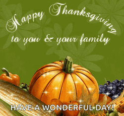 Happy Thanksgiving To The Family Sparkling Pumpkin GIF