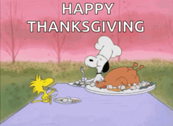 Happy Thanksgiving Turkey Snoopy Dog GIF