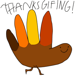 Happy Thanksgiving Walking Hand