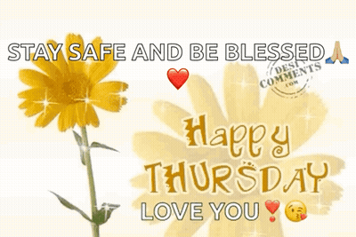 Happy Thursday Card With Yellow Flower GIF