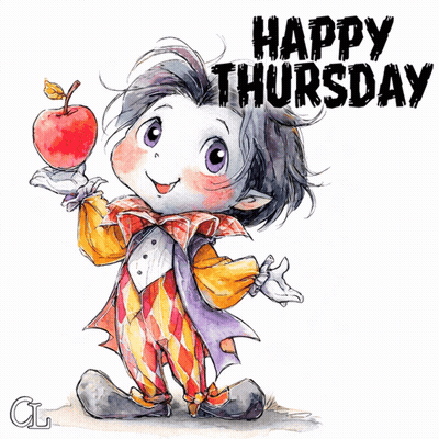 Happy Thursday Greeting Card With Clown GIF