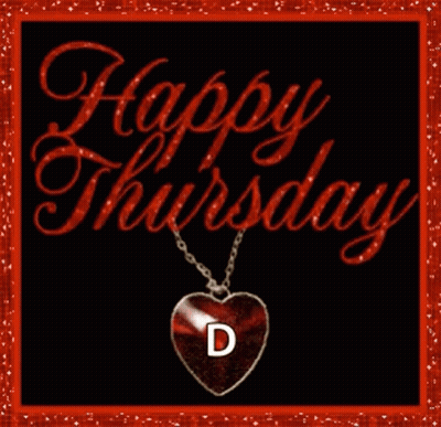 Happy Thursday Greeting Red Heart With Letter D GIF