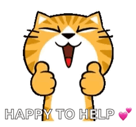 Happy To Help Thumbs Up Cat GIF