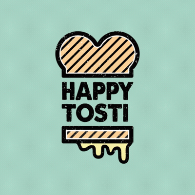 Happy Tosti Logo With Heart GIF