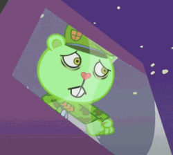 Happy Tree Friends Flippy Driving Worried GIF