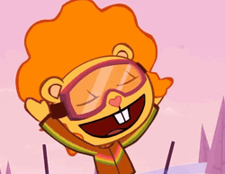 Happy Tree Friends Ice Snowboarding GIF