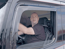 Happy Truck Driver Fist Pump GIF