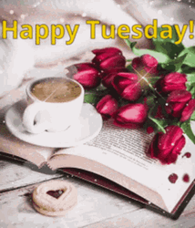 Happy Tuesday Flowers And Coffee