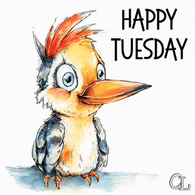Happy Tuesday Greeting Card With Bird GIF