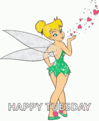 Happy Tuesday Morning Cute Blow Kiss Tinkerbell GIF