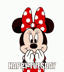 Happy Tuesday Morning Minnie Mouse Blow Kiss GIF