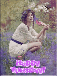 Happy Tuesday Woman In Garden