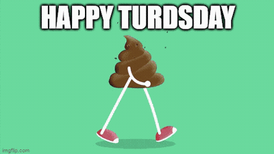 Happy Turdsday Poop Walking Cartoon GIF