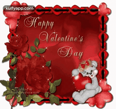 Happy Valentine's Day Card With Heart And Quote GIF