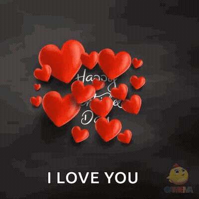 Happy Valentine's Day Card with Red Hearts